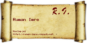 Ruman Imre névjegykártya